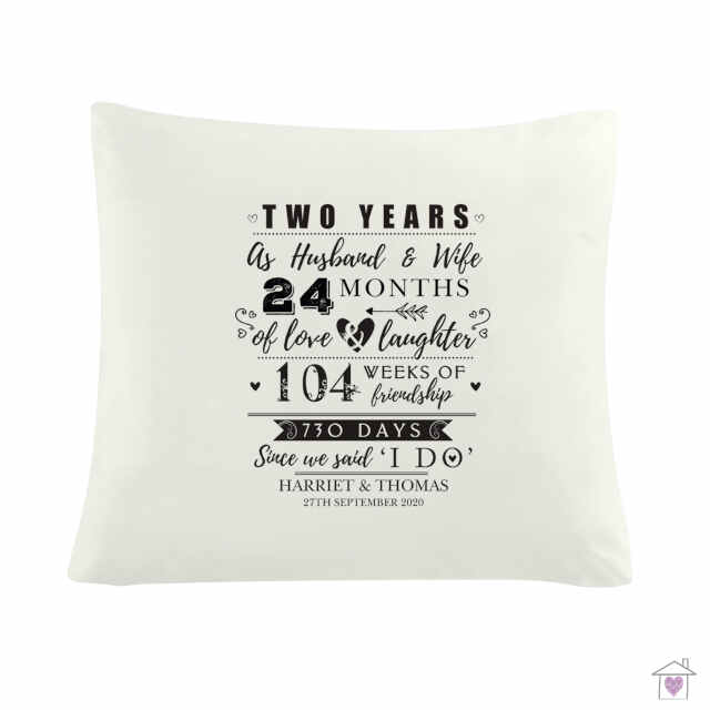 Personalised 2nd Anniversary Cushion Cover - Image 2