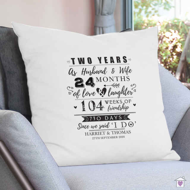 Personalised 2nd Anniversary Cushion Cover - Image 4