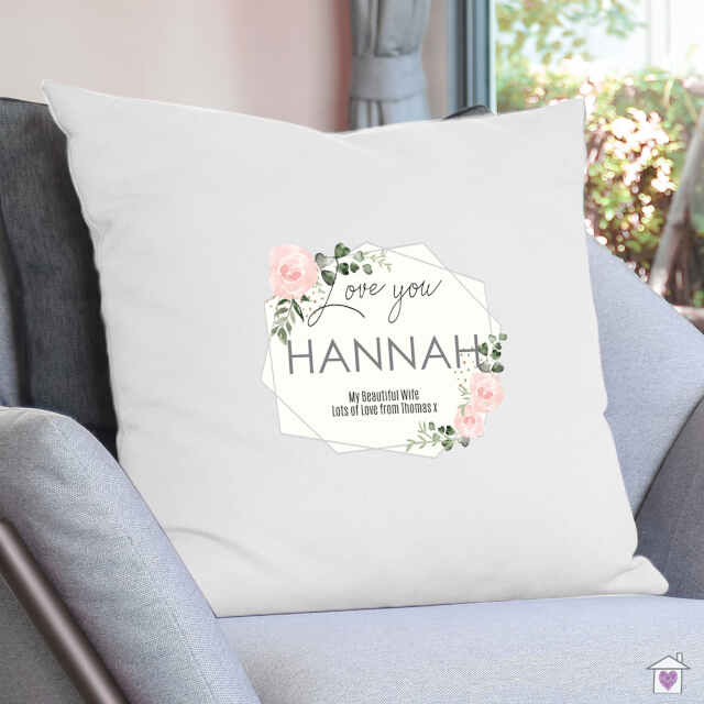 Personalised Abstract Rose Cream Cushion Cover - Image 4