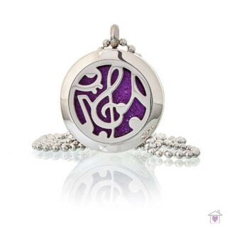 Aromatherapy Necklace - Music Notes 25mm