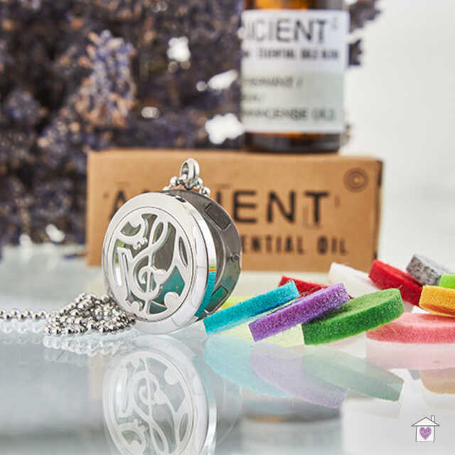 Aromatherapy Necklace - Music Notes 25mm - Image 3