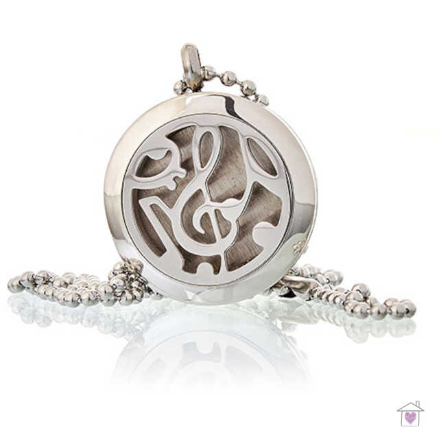 Aromatherapy Necklace - Music Notes 25mm - Image 2