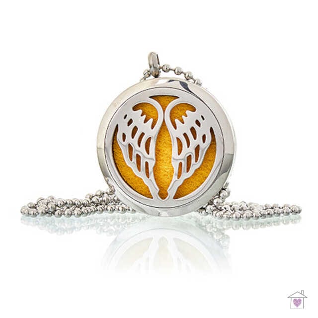Aromatherapy Necklace - Angel Wings 30mm