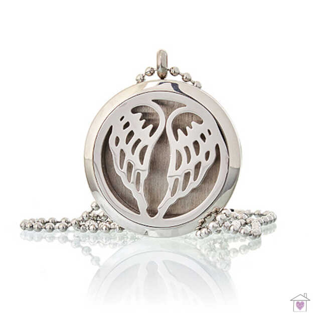 Aromatherapy Necklace - Angel Wings 30mm - Image 2