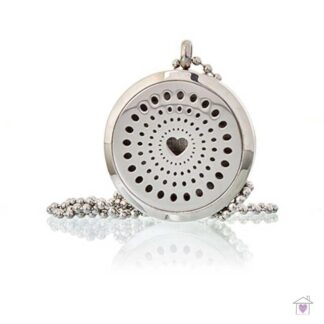 Aromatherapy Necklace - Diamonds Heart 30mm