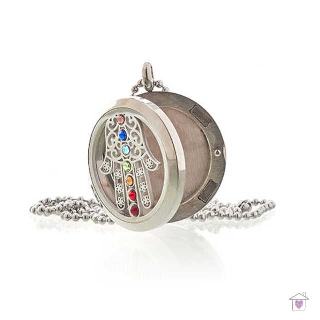 Aromatherapy Necklace - Hamsa Chakra - 30mm - Image 2