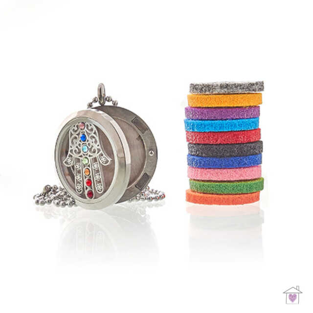 Aromatherapy Necklace - Hamsa Chakra - 30mm - Image 3