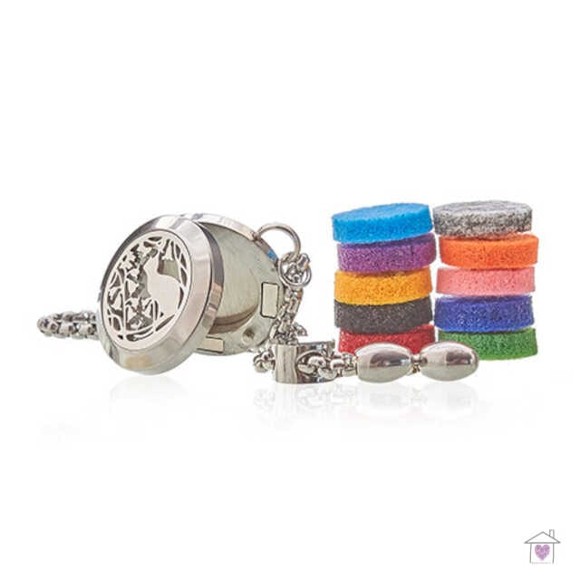 Aromatherapy Chain Bracelet - Cat & Flowers - 20mm - Image 2