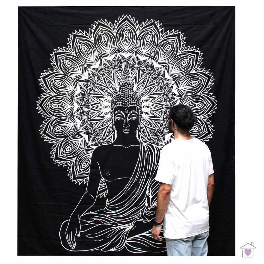 Buddha Double Cotton Bedspread / Wall Hanging - Image 2