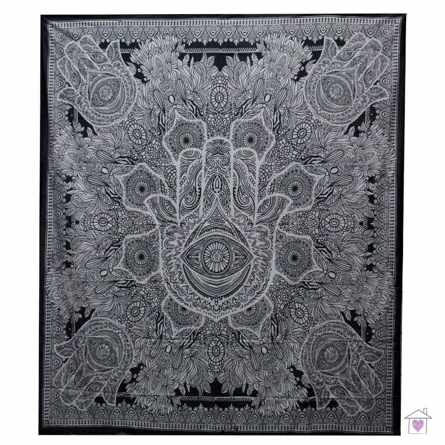 Hamsa Double Cotton Bedspread / Wall Hanging