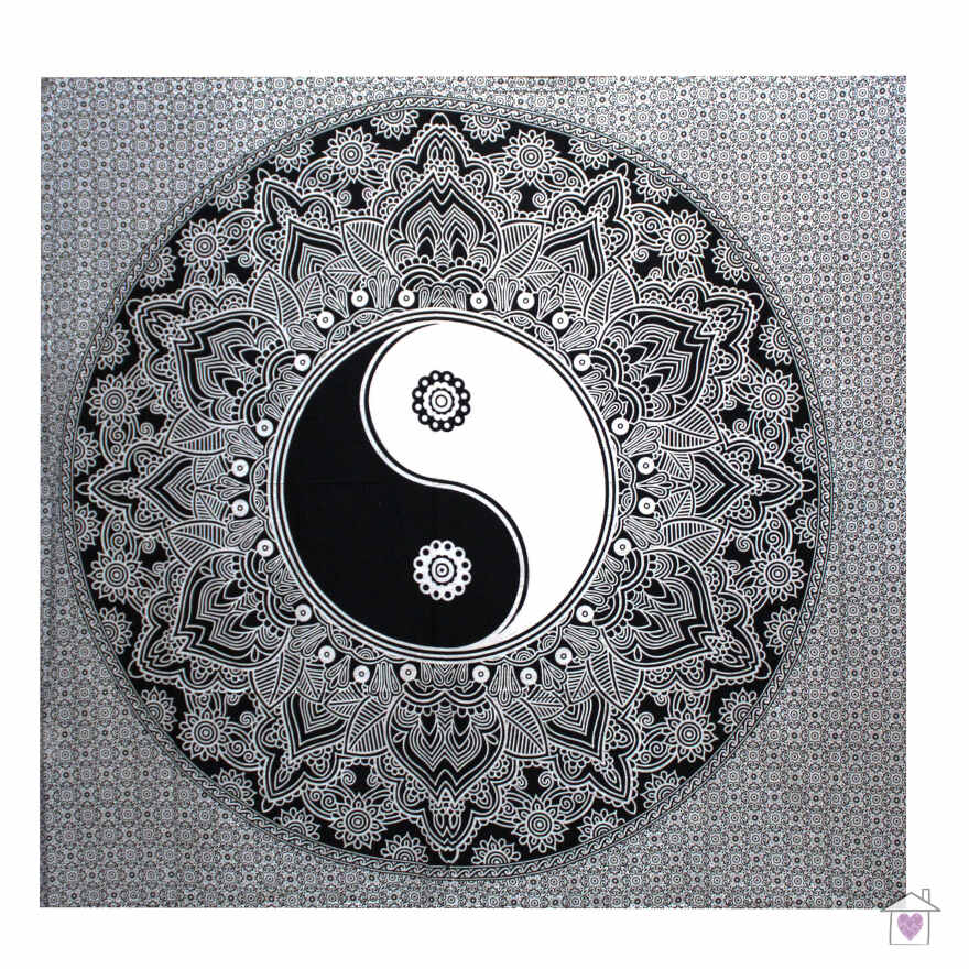 Ying yang Double Cotton Bedspread / Wall Hanging