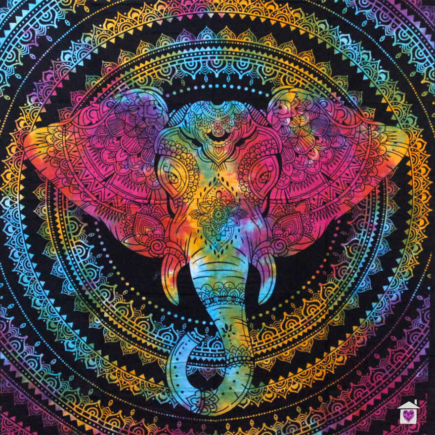 Elephant Head Single Cotton Bedspread / Wall Hanging - Image 2