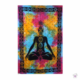 Chakra Buddha Double Cotton Bedspread / Wall Hanging