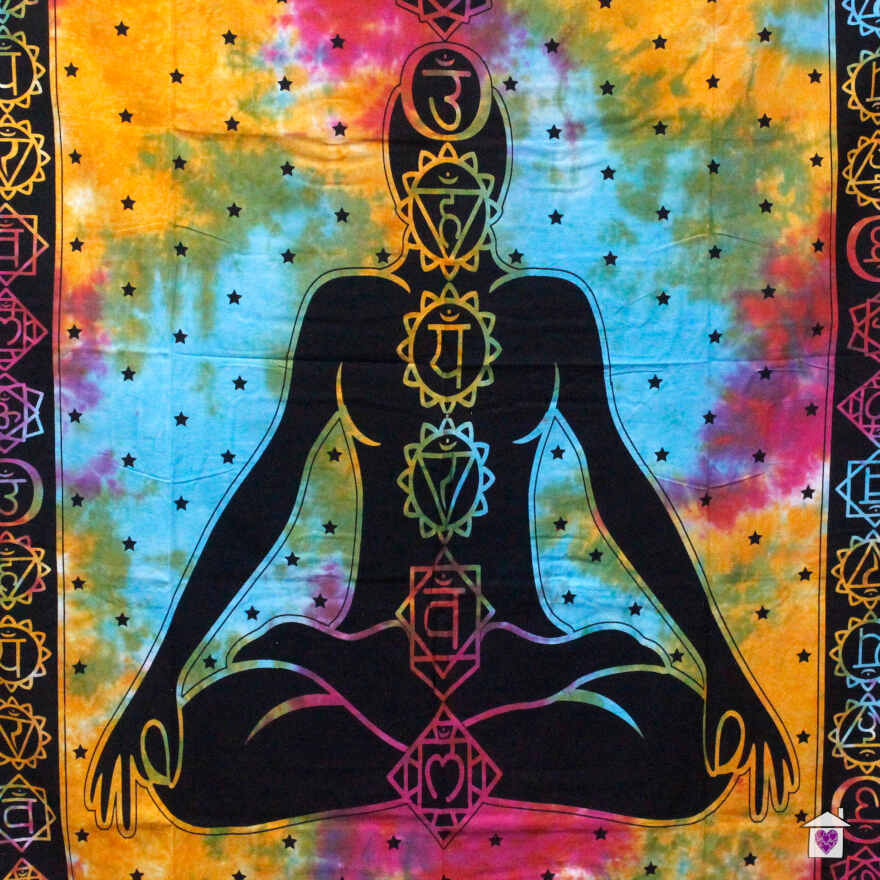 Chakra Buddha Single Cotton Bedspread / Wall Hanging - Image 3