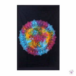 Black Hamsa Double Cotton Bedspread / Wall Hanging