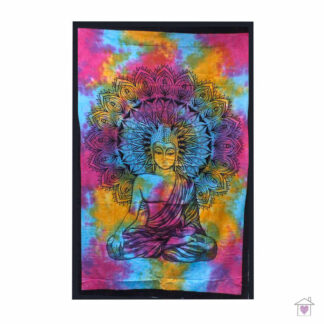 Peaceful Buddha Single Cotton Bedspread / Wall Hanging