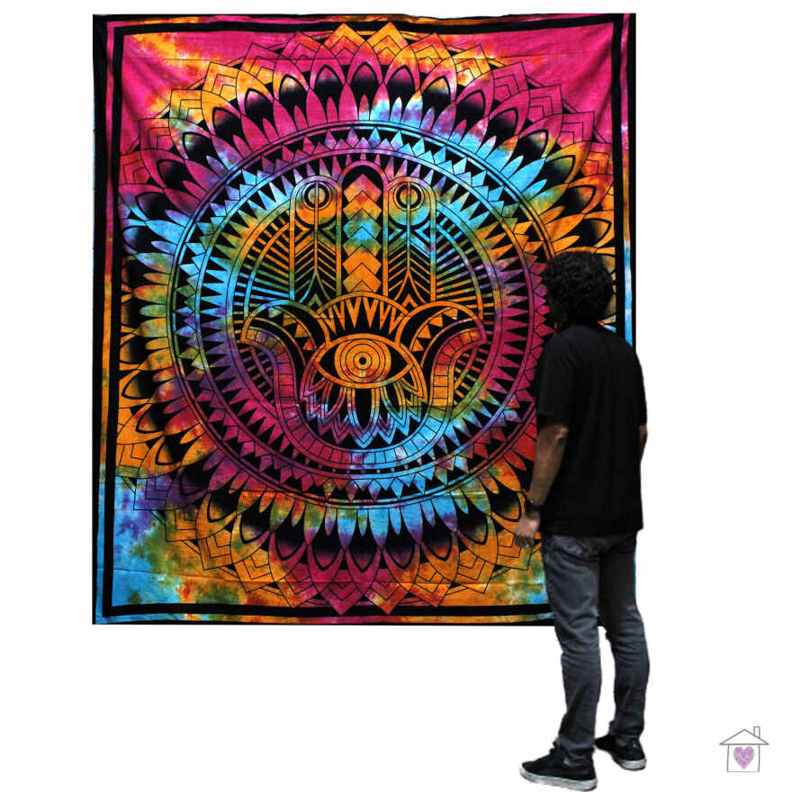 Hamsa Single Cotton Bedspread / Wall Hanging - Image 2