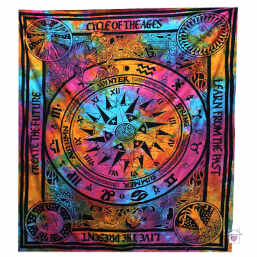 Circle of Ages Double Cotton Bedspread / Wall Hanging