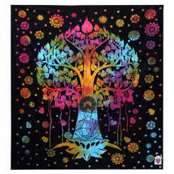 Bodhi Tree Single Cotton Bedspread / Wall Hanging