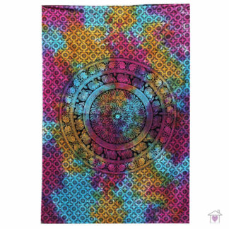 Mandala Elephant Double Cotton Bedspread / Wall Hanging