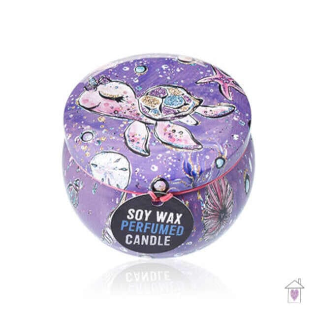 Art Tin Candle - Sea life - Rasberry (Assorted Design)