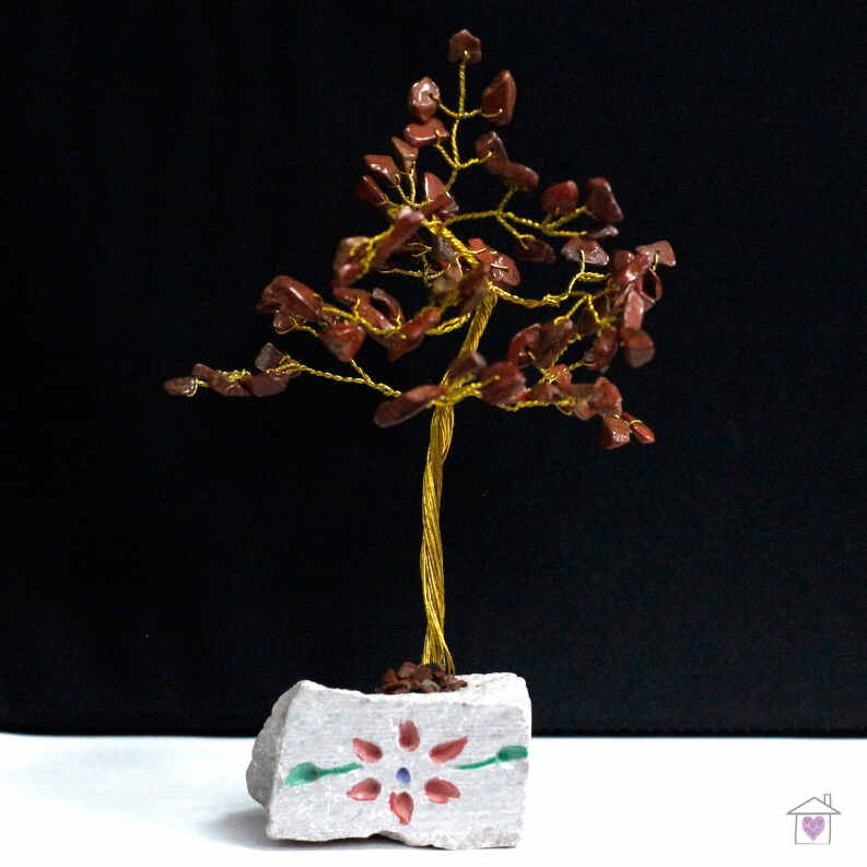 Red Jasper Indian Gemstone Tree - 80 Stone