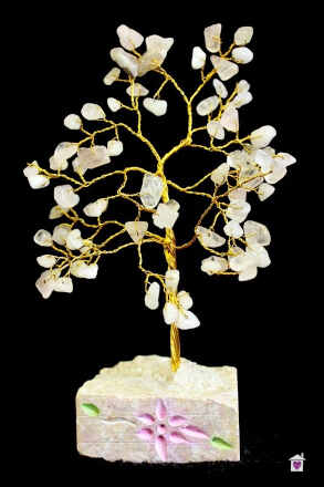 Rose Quartz Indian Gemstone Tree - 80 Stone