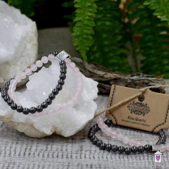 Magnetic Gemstone Bracelet - Rose Quartz - Image 3