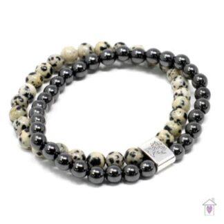 Magnetic Gemstone Bracelet - Dalmation Jasper