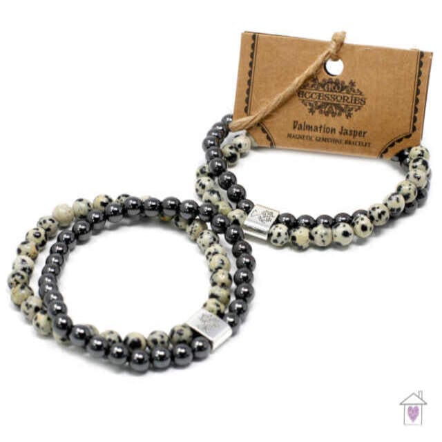 Magnetic Gemstone Bracelet - Dalmation Jasper - Image 6