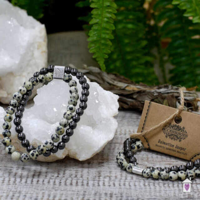 Magnetic Gemstone Bracelet - Dalmation Jasper - Image 3