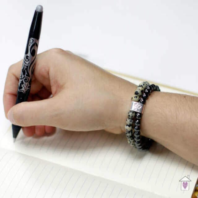 Magnetic Gemstone Bracelet - Dalmation Jasper - Image 4