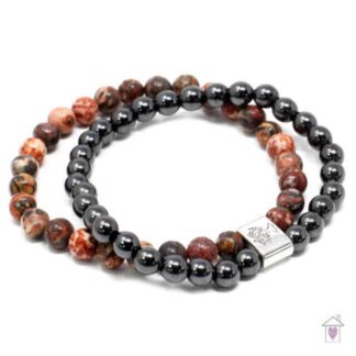 Magnetic Gemstone Bracelet - Leopard Skin