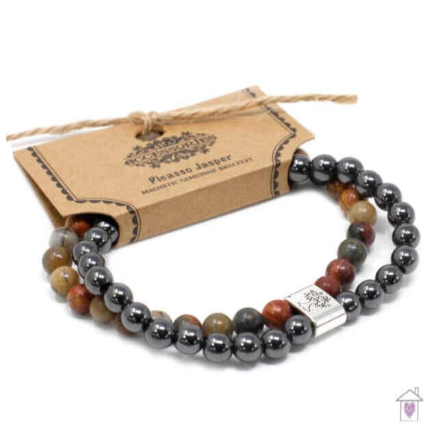 Magnetic Gemstone Bracelet - Picasso Jasper - Image 5
