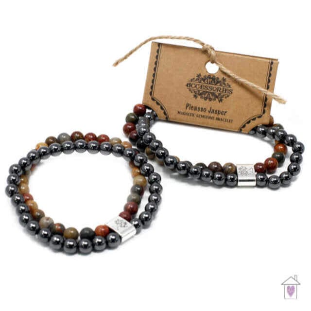 Magnetic Gemstone Bracelet - Picasso Jasper - Image 6