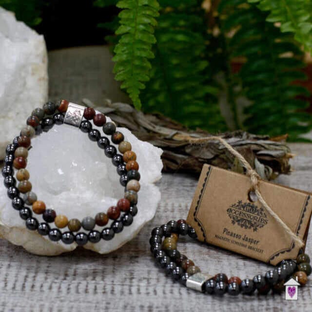 Magnetic Gemstone Bracelet - Picasso Jasper - Image 3