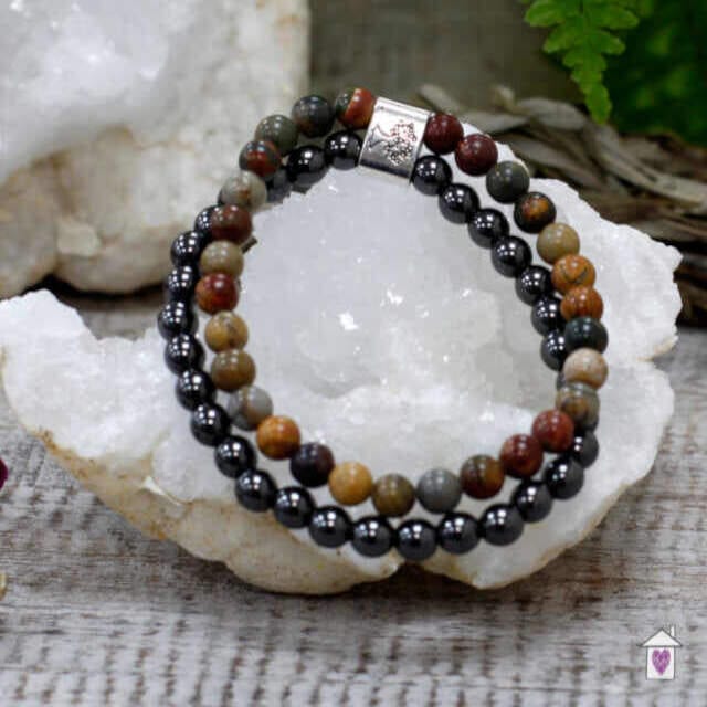 Magnetic Gemstone Bracelet - Picasso Jasper - Image 2