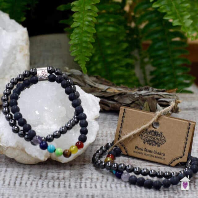 Magnetic Gemstone Bracelet - Black Stone Chakra - Image 3