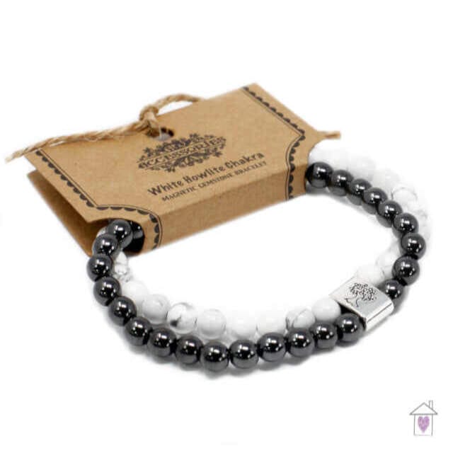Magnetic Gemstone Bracelet - White Howlite Chakra - Image 5