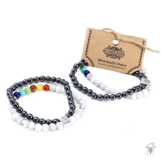Magnetic Gemstone Bracelet - White Howlite Chakra - Image 6