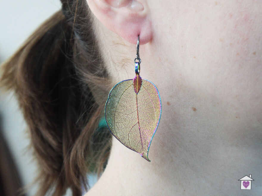 Necklace & Earring Set - Bravery Leaf - Gold - Image 3