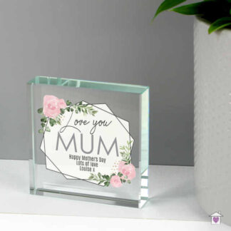 Personalised Abstract Rose Large Crystal Token