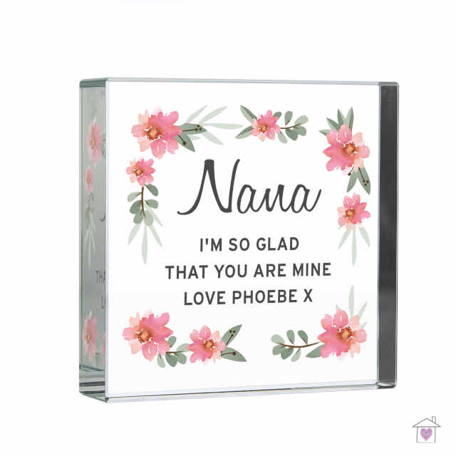 Personalised Floral Sentimental Large Crystal Token - Image 2