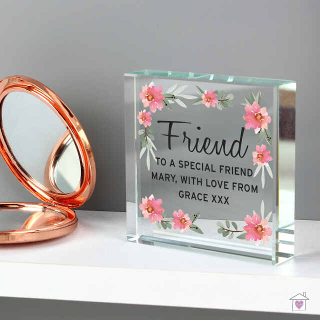 Personalised Floral Sentimental Large Crystal Token - Image 4