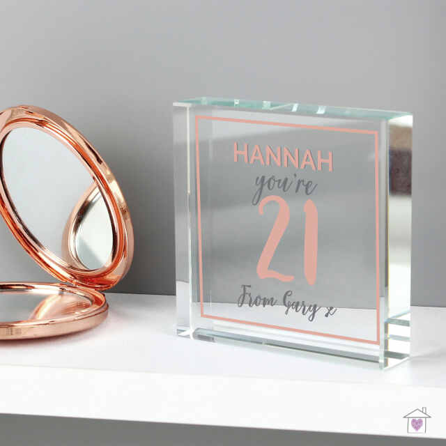 Personalised Birthday Rose Gold Crystal Token - Image 4