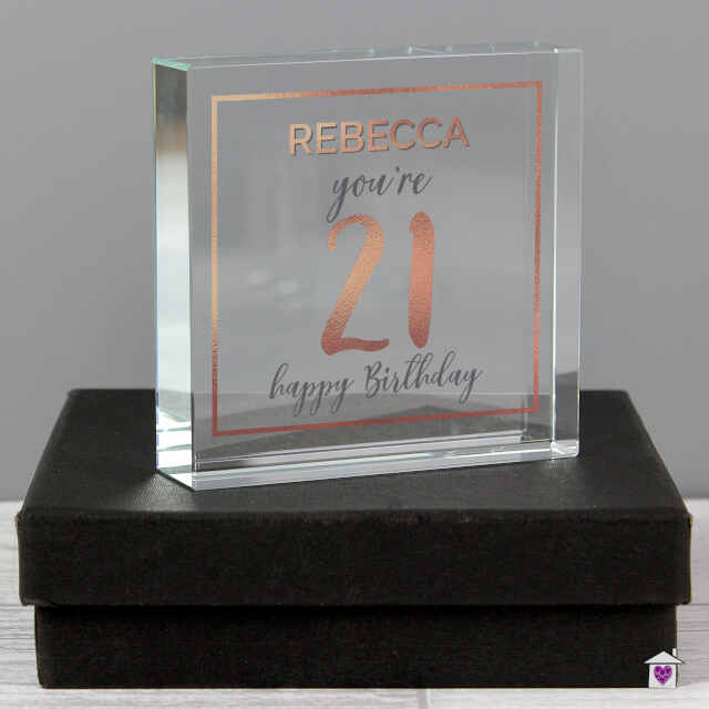 Personalised Birthday Rose Gold Crystal Token - Image 5