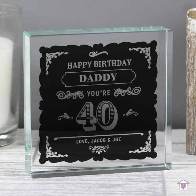 Personalised Birthday Vintage Typography Large Crystal Token - Image 5