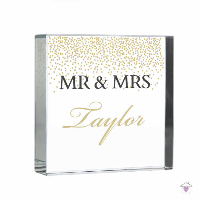 Personalised Gold Confetti Large Crystal Token - Image 2