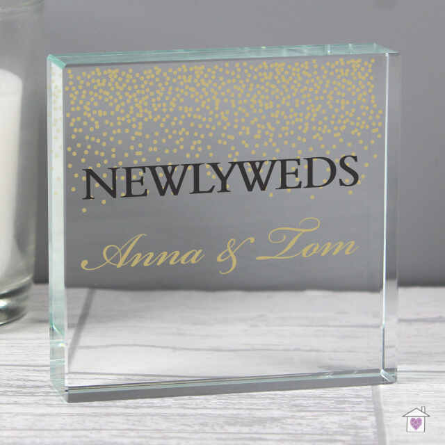 Personalised Gold Confetti Large Crystal Token - Image 5