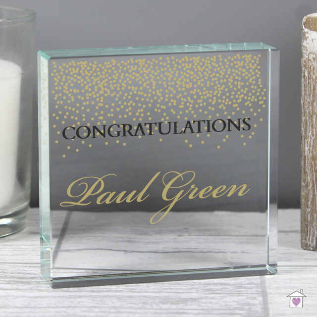 Personalised Gold Confetti Large Crystal Token - Image 6